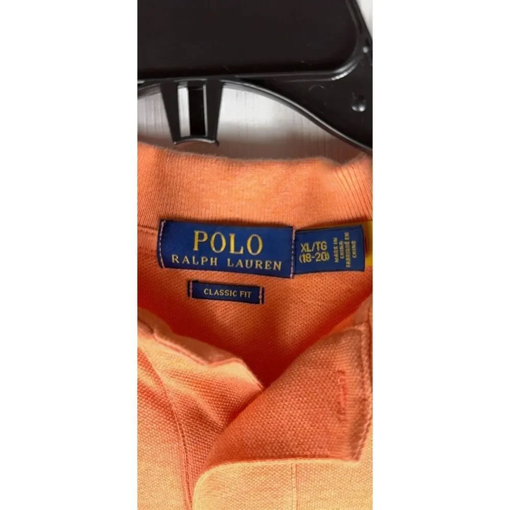 Polo Ralph Lauren Orange Polo Shirt Size XL 18/20